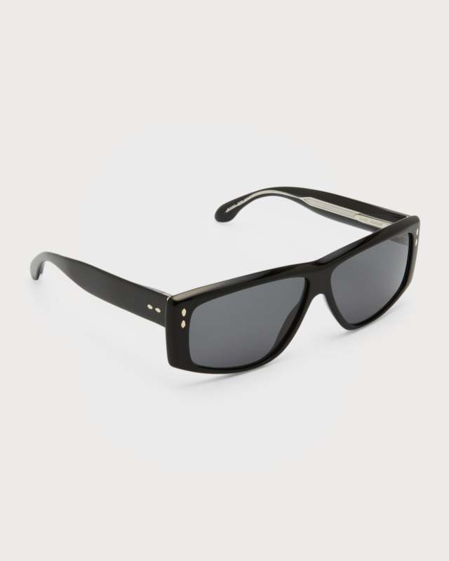 Logo Rectangle Acetate Sunglasses